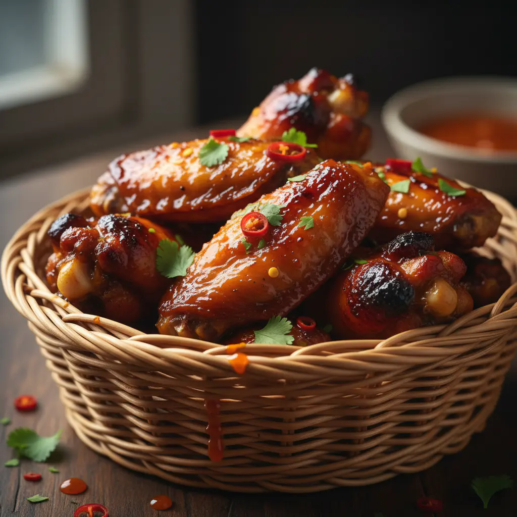 Wings in a basket